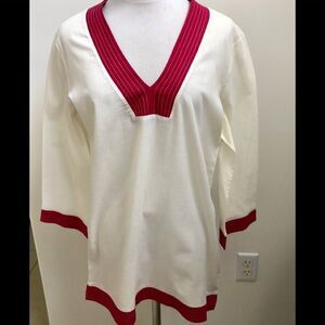 Vix ivory red 100% cotton swim cover up M/L